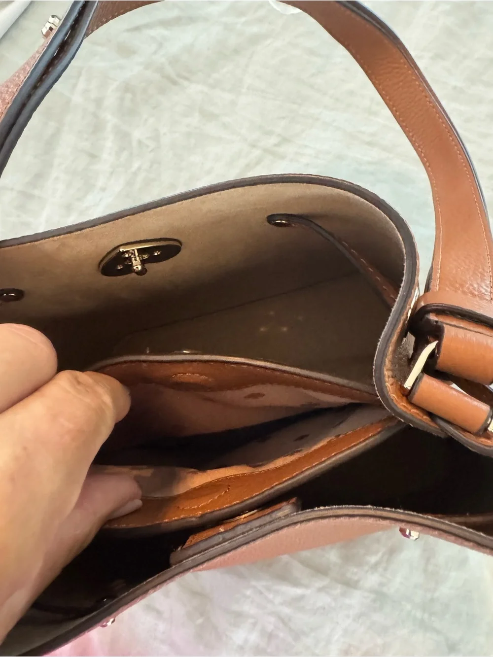 kate spade Brown Pebbled Leather Shoulder Bag